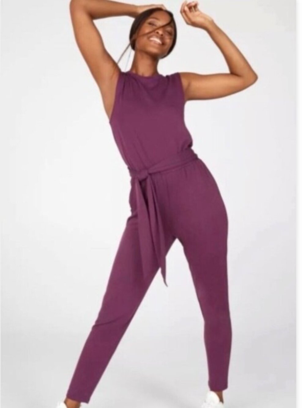 NWT Womens Fabletics Belted Sleeveless KARLI Jumpsuit  Size MED